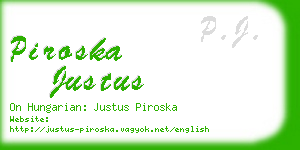 piroska justus business card